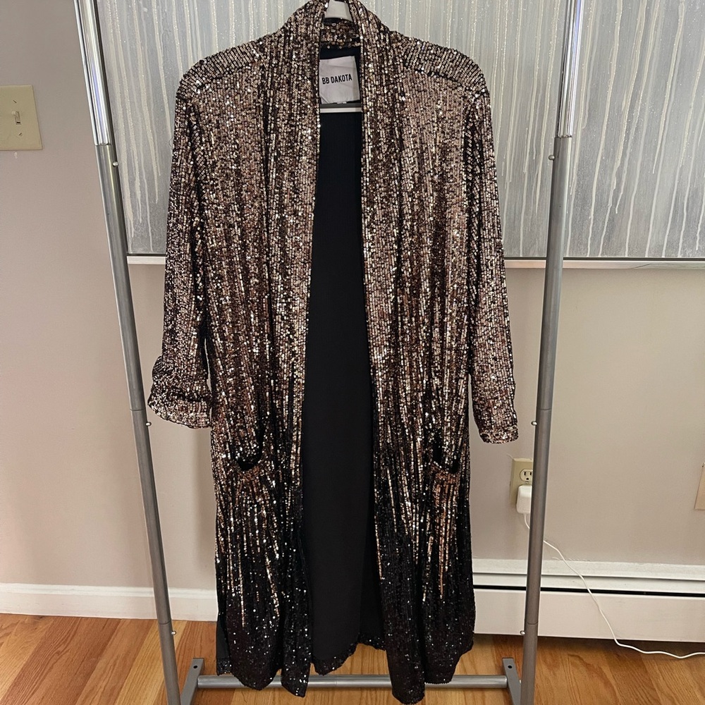 BB DAKTOA - Sequin Duster - Gold and Black Ombré